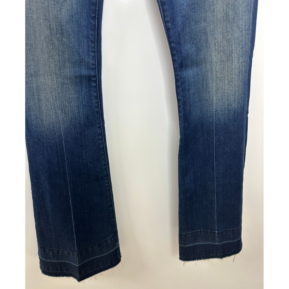 McGuire Majorelle Flare Jeans Dark Wash Raw Hem Size 28 NWOT Stretch 70's Style - Picture 13 of 15